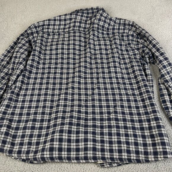 Wrangler Riggs Flannel Shirt 3XT Blue White Plaid Thermal Lined Shacket Big Tall - Picture 7 of 13